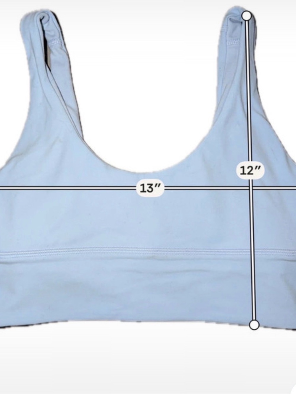 Lululemon Light Blue Longline Sports Bra Crop Tank Women’s Small No Padding